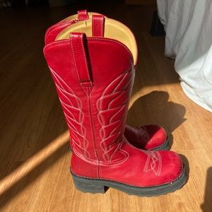 Size women’s 11 John Fluevog red cowboy boots